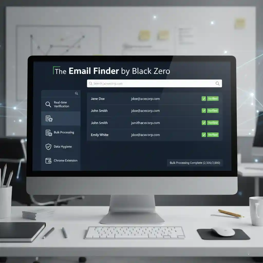 Email Finder tool extracting verified contact details for sales outreach